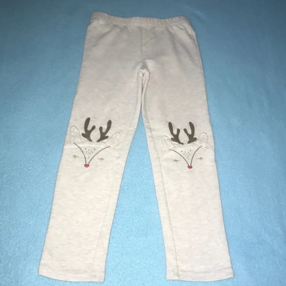 BABY GAP Rudolph leggings light gray elastic waistband size 5